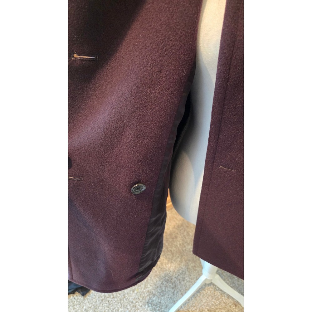Brooks Brothers Pea Coat Wool Blend Double Breasted Tailored Purple Classic 10 - Picture 14 of 16